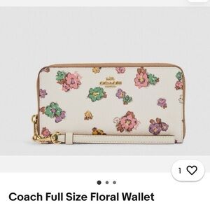 Coach Cream Wallet with Floral Design